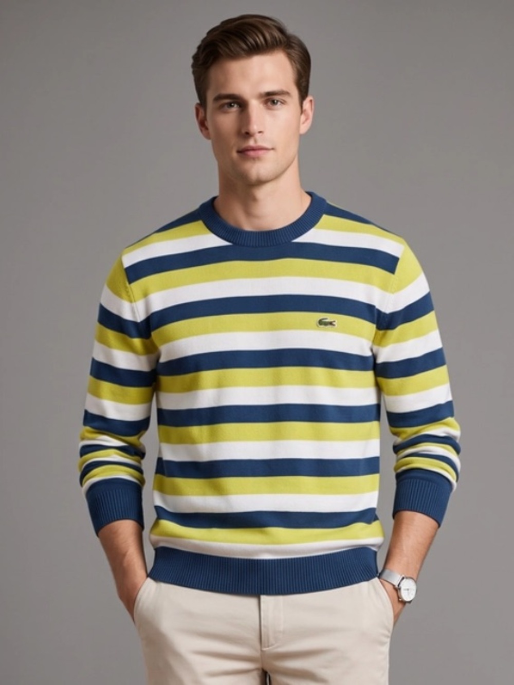 Lacoste Men’s Striped Knit Sweater